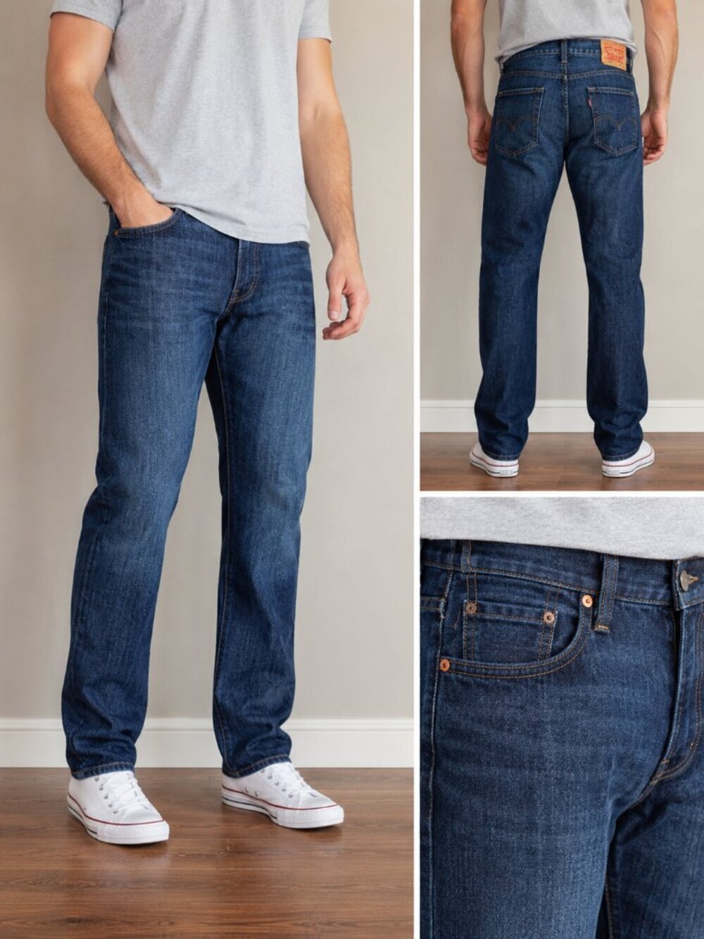 Levi’s 514 Men’s Straight Fit Jeans Dark Wash Blue Denim W34 L34